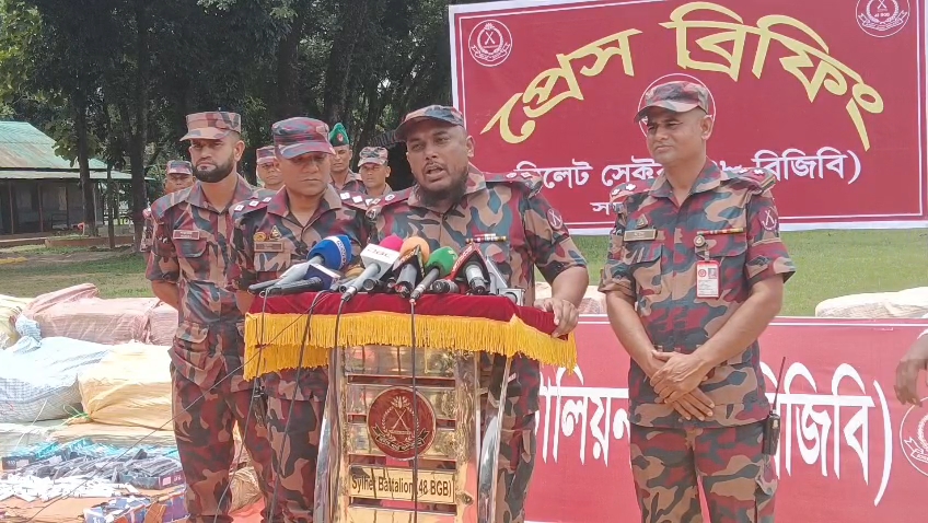 সিলেট সীমান্তে ৪ কোটি টাকার চোরাই পণ্য জব্দ