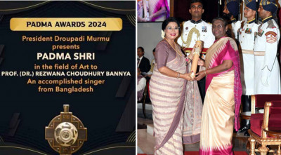পদ্মশ্রী পুরস্কার গ্রহণ করলেন রেজওয়ানা চৌধুরী বন্যা