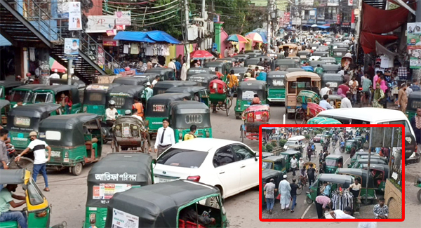 নগরীতে যানজট নিরসনে কঠোর অবস্থানে প্রশাসন