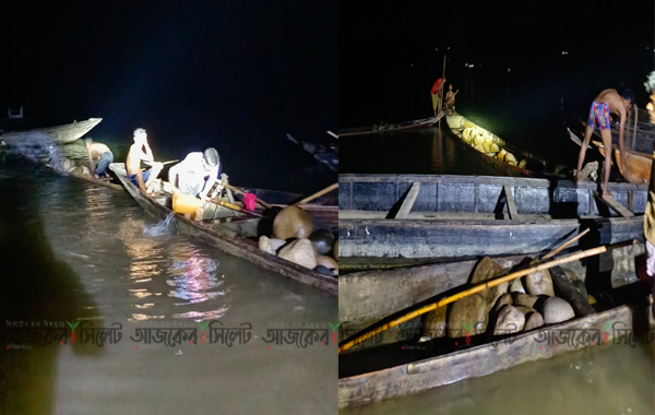 জফলংয়ে রাতের আধারে চলছে পাথর হরিলুট, নেতৃত্বে ছাত্রদলের চার নেতা