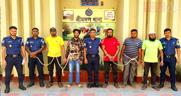 শ্রীমঙ্গলে ওয়ারেন্টভুক্ত ৫ আসামি গ্রেপ্তার