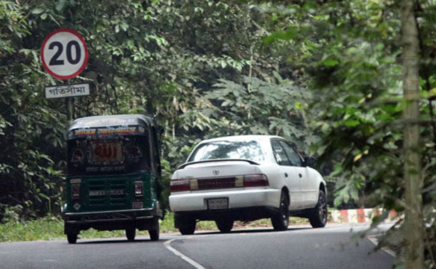 লাউয়াছড়ায় কেউ মানে না ২০ কিলোমিটার গতি