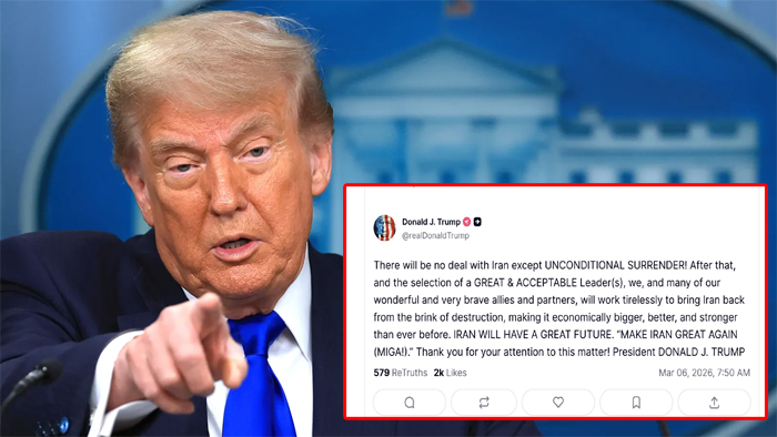 ইরানকে &lsquo;নিঃশর্ত আত্মসমর্পণ&rsquo; করতে বললেন ট্রাম্প