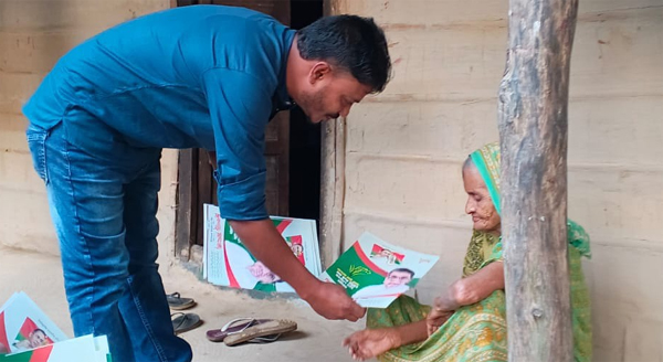 জৈন্তাপুরে ধানের শীষ নিয়ে ঘরে ঘরে যাচ্ছেন জাসাস নেতারা
