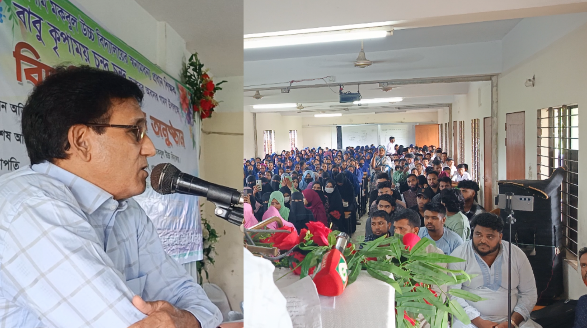 গোলাপগঞ্জে দীর্ঘ ২২ বছরের শিক্ষকতা শেষে শিক্ষকের রাজকীয় বিদায়