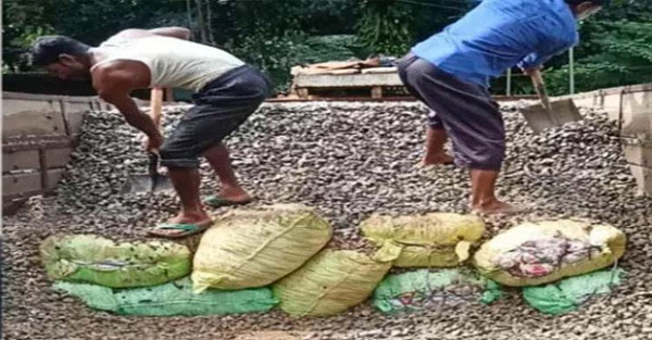 জৈন্তাপুরে পাথরের ট্রাক থেকে ৩ লাখের বেশি ভারতীয় চকলেট উদ্ধার