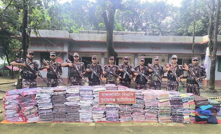 মধ্যনগরে কোটি টাকার ভারতীয় পণ্য জব্দ