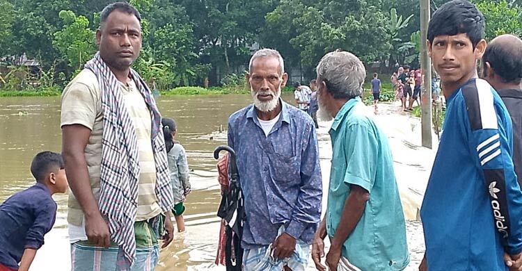 কমলগঞ্জে বৃষ্টি ও পাহাড়ি ঢলে দুই গ্রাম প্লাবিত