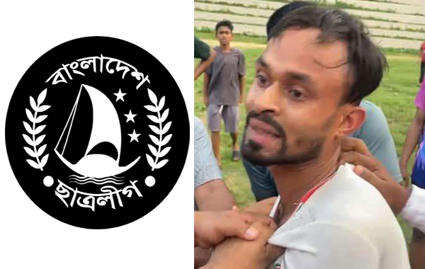 নিষিদ্ধ ছাত্রলীগ কর্মীকে ধরে পুলিশে দিল ছাত্র-জনতা