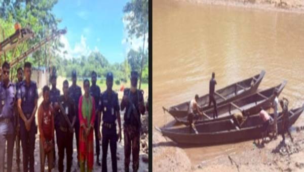জৈন্তাপুরে অবৈধ বালু উত্তোলনের বিরুদ্ধে অভিযান, ধ্বংস ২৭ নৌকা
