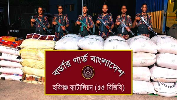 হবিগঞ্জে ১ কোটি ২০ লাখ টাকার ভারতীয় পণ্যসহ দুই যানবাহন জব্দ