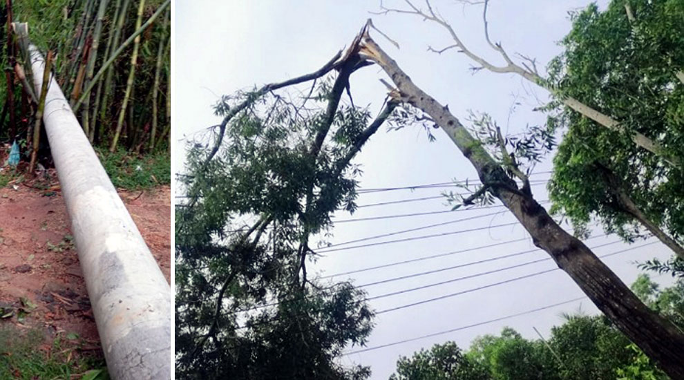 কুলাউড়ায় কালবোশেখী ঝড়: বিদ্যুৎ ব্যবস্থা লন্ডভন্ড