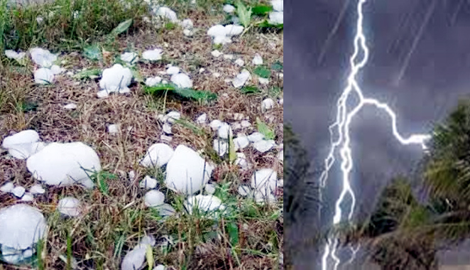 গোয়াইনঘাটে শিলাবৃষ্টিতে ব্যাপক ক্ষতি, বজ্রপাতে নিহত ১