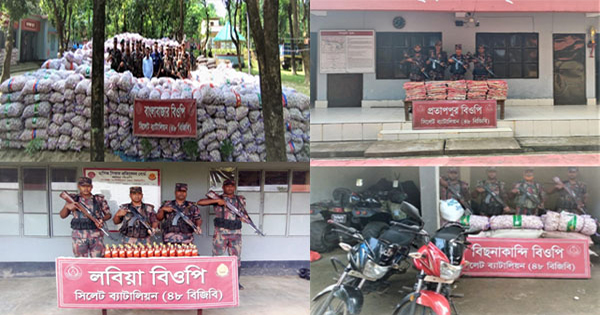 সিলেটে দুই কোটি টাকার দেশি-বিদেশী পণ্য জব্দ
