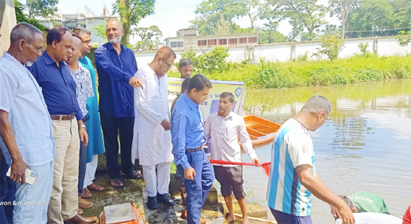 গোয়াইনঘাটে মৎস্য সপ্তাহ শেষে বিভিন্ন পুকুরে পোনামাছ অবমুক্ত