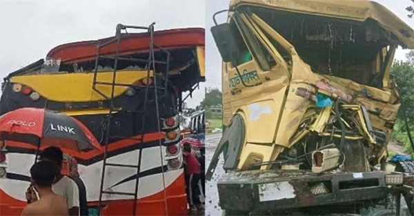 হবিগঞ্জে বাস ও ট্রাকের সংঘর্ষে আহত ১৫