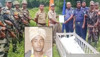 কোম্পানীগঞ্জ সীমান্তে বাংলাদেশি যুবকের মরদেহ হস্তান্তর