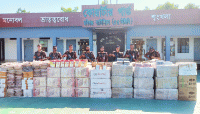 হবিগঞ্জে সাড়ে তিন কোটি টাকার ভারতীয় চোরাচালান পণ্য জব্দ