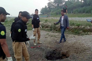 গোয়াইনঘাটে উদ্ধার হওয়া মর্টার শেল ধ্বংস 