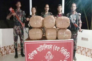 হবিগঞ্জে ৭ লক্ষাধিক টাকার ভারতীয় চোরাচালান পণ্য ও মাদক জব্দ