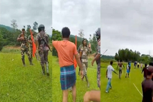গোয়াইনঘাট সীমান্তে খেলার মাঠ দখলের চেষ্ঠা, জনতার ধাওয়ার মূখে পিছু হটলো বিএসএফ