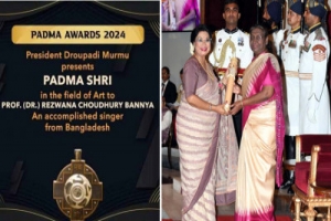 পদ্মশ্রী পুরস্কার গ্রহণ করলেন রেজওয়ানা চৌধুরী বন্যা