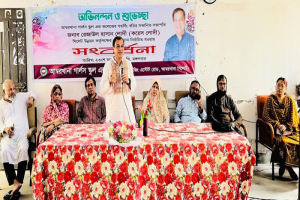 আম্বরখানা গার্লস স্কুল অ্যান্ড কলেজে কয়েস লোদীকে সংবর্ধনা প্রদান