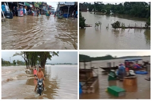 ব্যন্যায় সিলেটের উত্তরাঞ্চল প্লাবিত