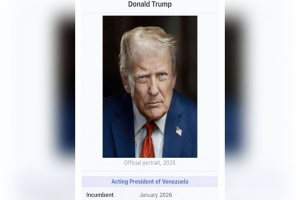 ভেনেজুয়েলার ‘ভারপ্রাপ্ত প্রেসিডেন্ট’ লেখা ছবি পোস্ট করলেন ট্রাম্প