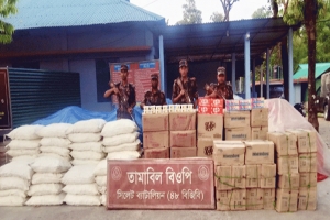 সিলেটে প্রায় কোটি টাকার চোরাই পণ্য জব্দ
