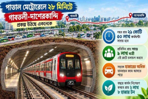 গাবতলী-দাশেরকান্দি পাতাল মেট্রোরেল: ২৮ মিনিটে পাড়ি দেওয়ার পরিকল্পনা