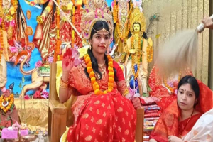 হবিগঞ্জে ১০ বছর বয়সী কৃত্তিকাকে দেবীজ্ঞানে কুমারী পূজা