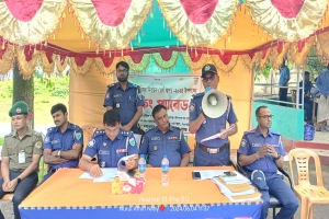 মধ্যনগর উপজেলা প্রথম নির্বাচনে আইন শৃঙ্খলা বাহিনী তৎপর