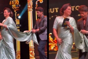 আইফার মঞ্চে টিনার আঁচল ধরে হাঁটলেন রাহুল