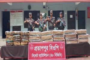 সিলেট সীমান্তে এক কোটি বিশ লাখ টাকার ভারতীয় পণ্য জব্দ