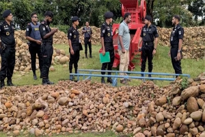 সালুটিকরে মাটির নিচ থেকে দেড় লাখ ঘনফুট সাদাপাথর উদ্ধার