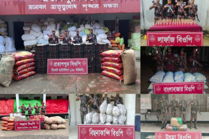 সিলেট সীমান্তে ৩৭ লাখ টাকার চোরাই পণ্য জব্দ সিলেট সীমান্তে ৩৭ লাখ টাকার চোরাই পণ্য জব্দ