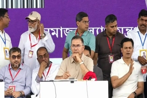 শ্রীমঙ্গলে বক্তব্য দিচ্ছেন প্রধানমন্ত্রী
