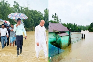 সিলেটে বৃষ্টি আর পাহাড়ি ঢলে বন্যার শঙ্কা