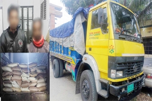 দক্ষিণ সুরমায় সাড়ে ১৫ লাখ টাকার চোরাই চিনি সহ আটক ২