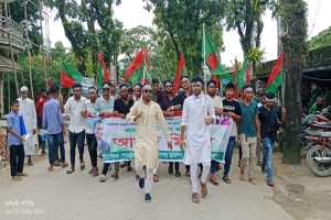 গোয়াইনঘাট সরকারি কলেজ ছাত্রদলের আনন্দ মিছিল