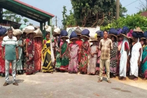 মিরতিংগা চা বাগানে চা শ্রমিকদের অবস্থান, প্রতিবাদ সভা
