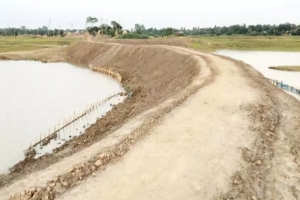 হাওর রক্ষা বাঁধের জিও টেক্সটাইল ফেব্রিকস লুটপাট