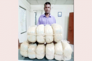 মাধবপুরে গাঁজাসহ মাদক ব্যসায়ী আটক