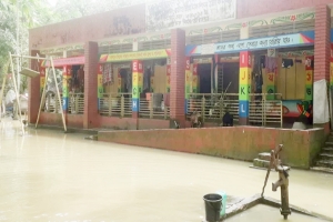 জগন্নাথপুরে বন্যায় পাঠদান বন্ধ ৭৫ শিক্ষাপ্রতিষ্ঠানে 