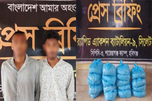 নবীগঞ্জে মোটরসাইকেলে ১৯ কেজি গাঁজা, র‌্যাবের হাতে দুই যুবক