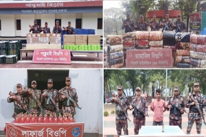 সিলেট ও সুনামগঞ্জ সীমান্তে বিজিবির অভিযানে চোরাই পণ্যসহ আটক ১