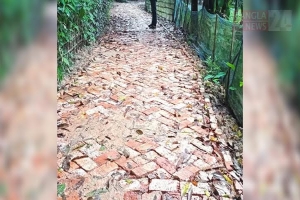 বড়লেখায় গ্রামীণ ইটের রাস্তা নির্মাণে অনিয়ম