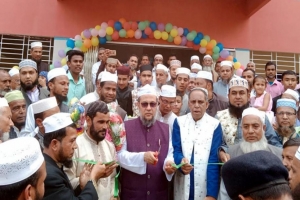 জকিগঞ্জে বন্যা আশ্রয় কেন্দ্র উদ্বোধন করলেন এমপি হুছামউদ্দিন